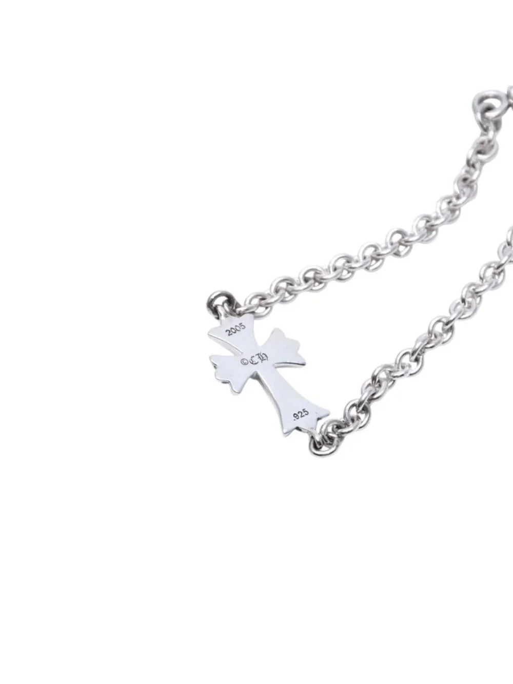 Chrome Hearts Tiny CH Cross Chain Bracelet 925 Sterling Silver NE